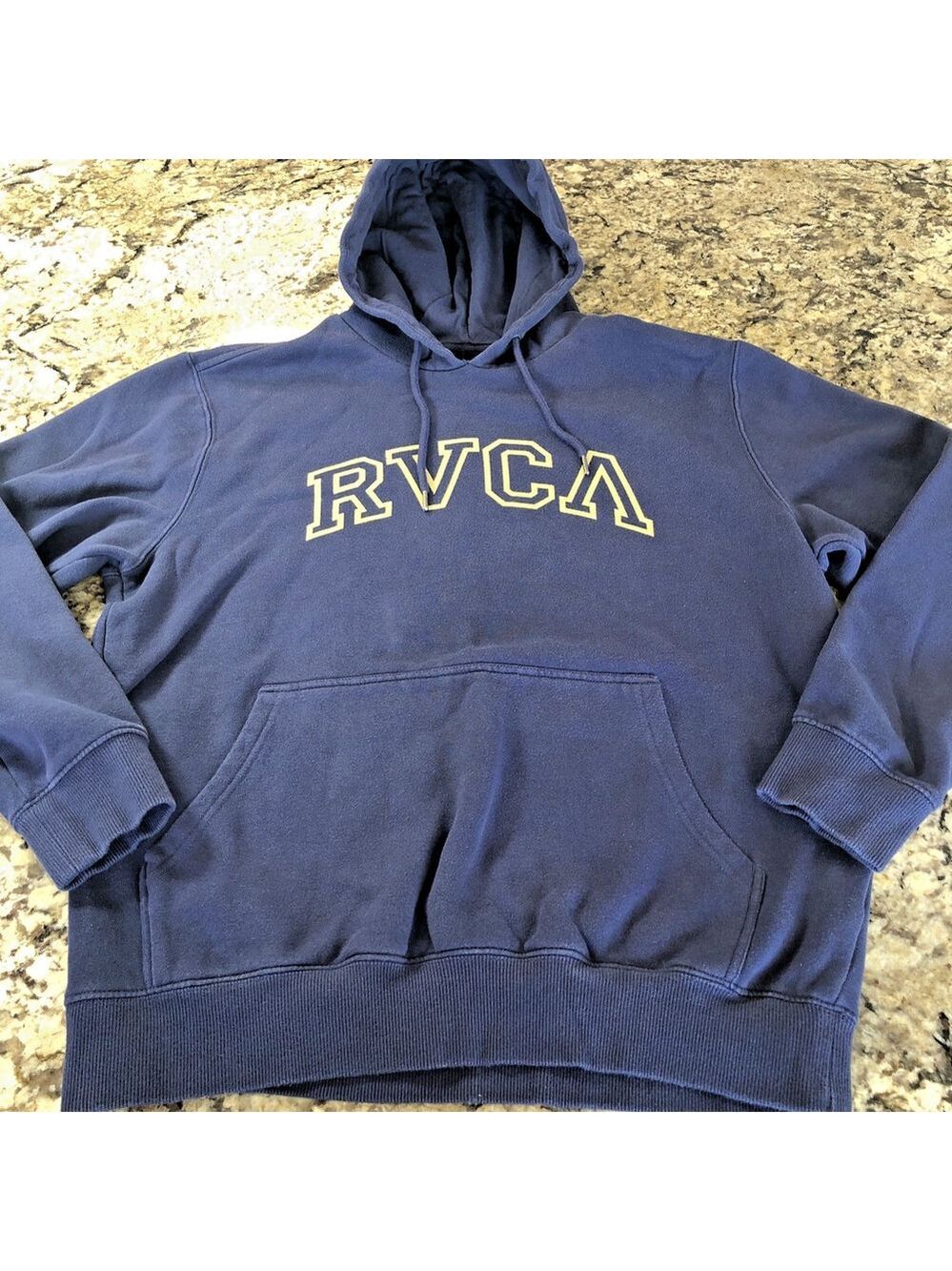 Size M RVCA Mens Hoodie Pullover Sweater Skater Dark Blue CN